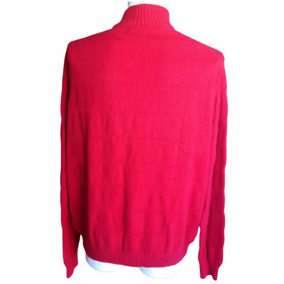 IZOD SZ L 1/4 Zip Mock Neck Red Men's Sweater - Picture 2 of 13